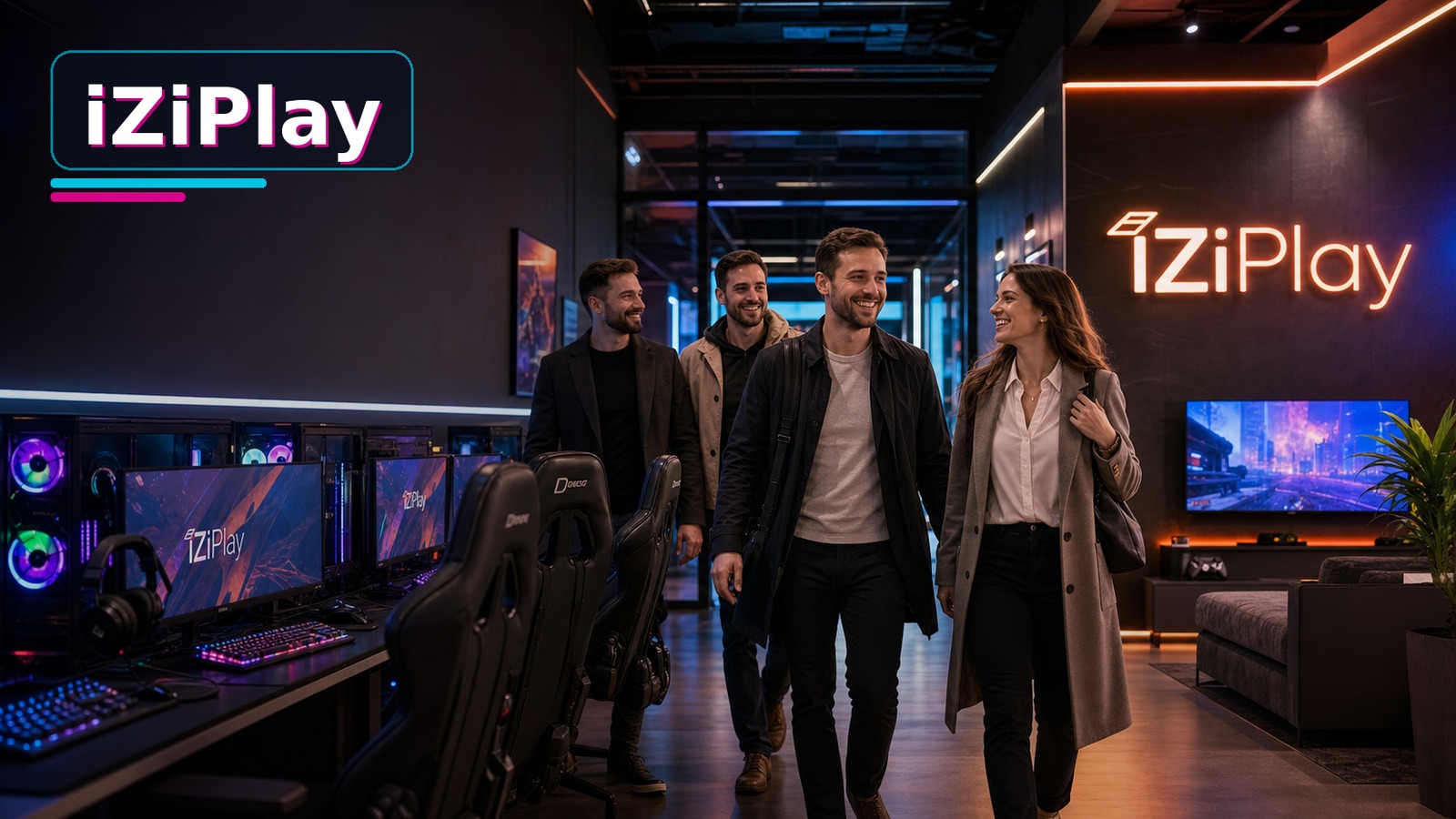 Взрослые друзья 25–35 собираются на игровой вечер в клубе iZiPlay у Октябрьского Поля