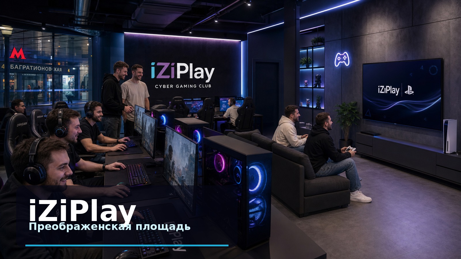 Взрослые друзья 25–35 собираются на игровой вечер в клубе iZiPlay у Преображенской площади